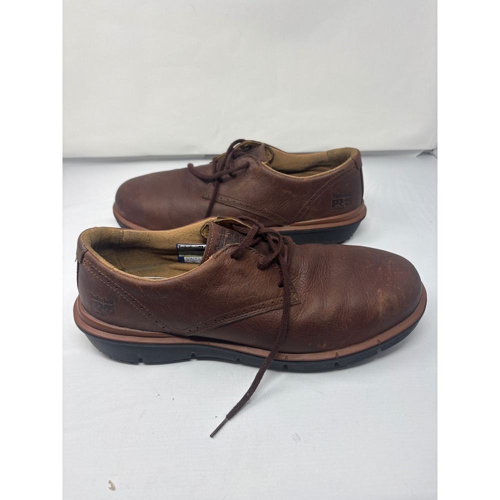 Timberland PRO Mens A1K0V Brown Leather Safety Toe Work Shoes Size 14M SD+ - Picture 4 of 7